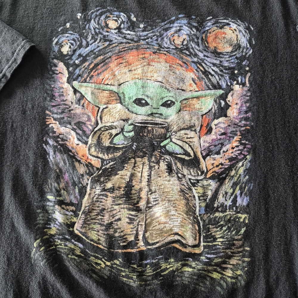 Star Wars T Shirt Grogu Baby Yoda The Mandalorian Size 3XL Black Unisex